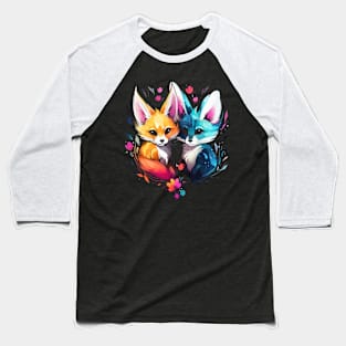 Fennec Fox Couple Valentine Baseball T-Shirt